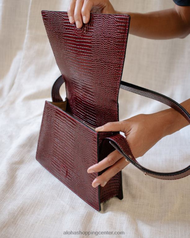 meridiem croco - rjava usnjena torbica ženske Alohas 0D4R81167