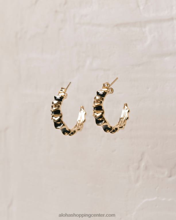 meteorit - zlati in črni uhani ženske Alohas 0D4R81062