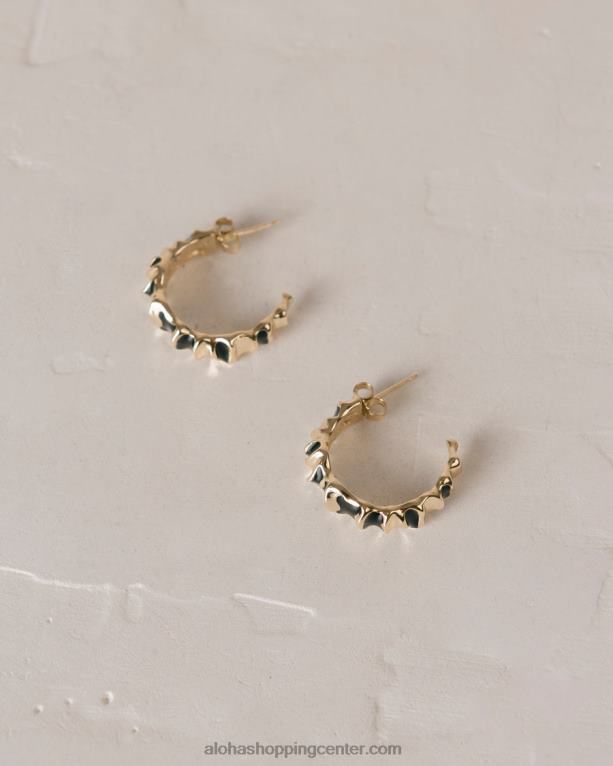 meteorit - zlati in črni uhani ženske Alohas 0D4R81062