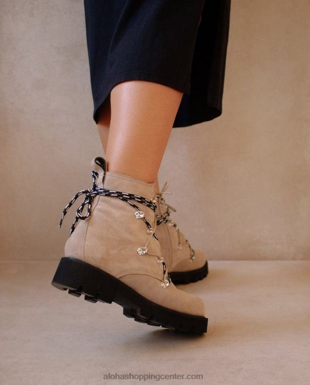 miles - bež usnjeni škornji ženske Alohas 0D4R8593