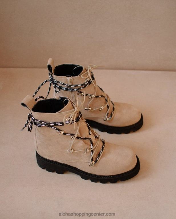 miles - bež usnjeni škornji ženske Alohas 0D4R8593