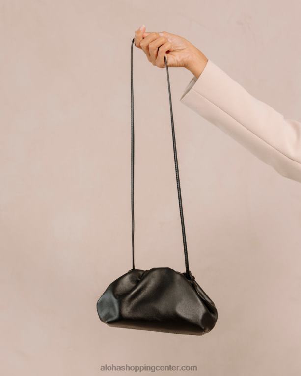 mini d - črna usnjena torbica ženske Alohas 0D4R81158