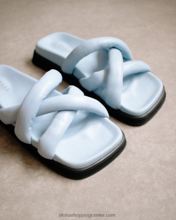 modri usnjeni sandali s slip on cross ženske Alohas 0D4R8218