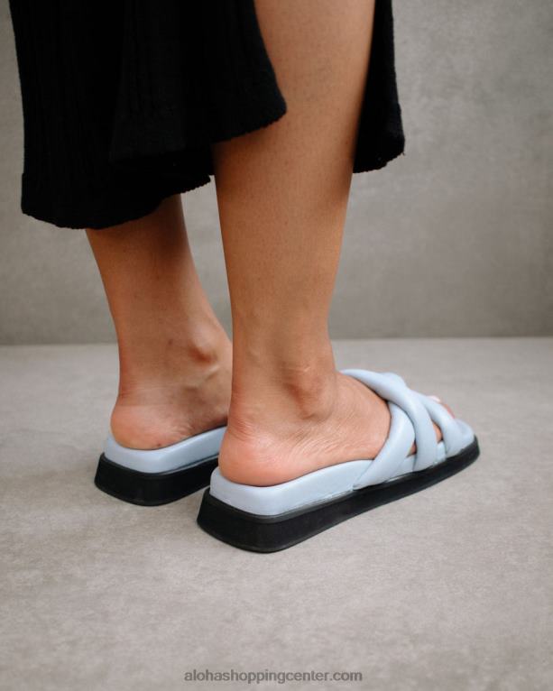 modri usnjeni sandali s slip on cross ženske Alohas 0D4R8218