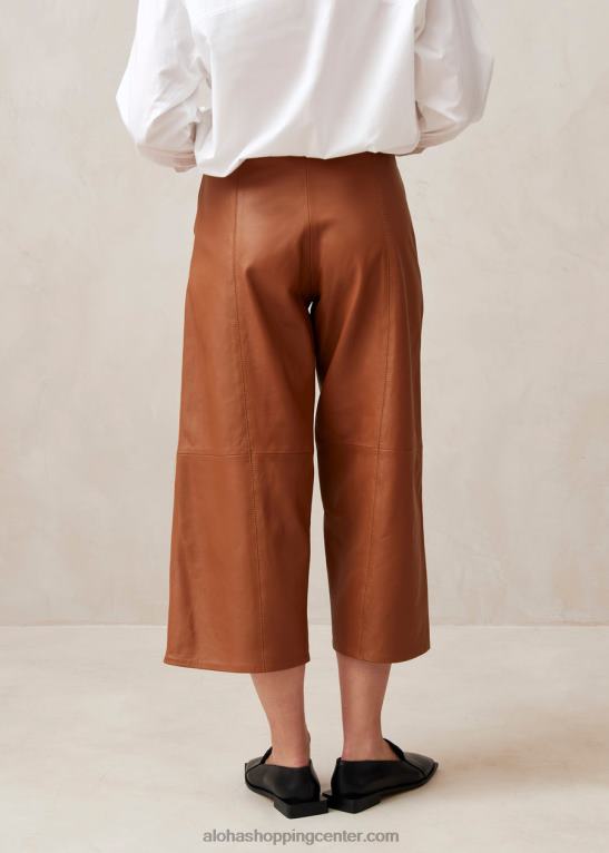 montpellier - rjave usnjene hlače ženske Alohas 0D4R81026