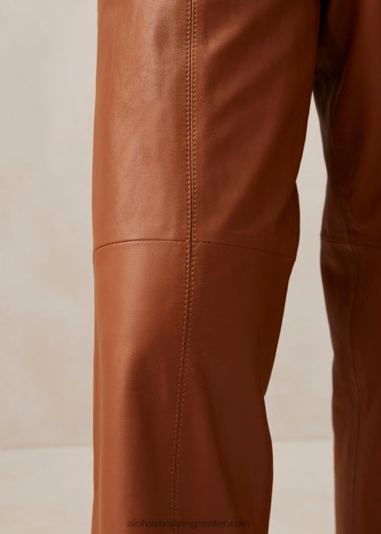 montpellier - rjave usnjene hlače ženske Alohas 0D4R81026