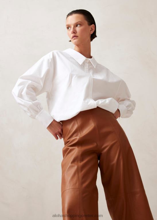 montpellier - rjave usnjene hlače ženske Alohas 0D4R81026