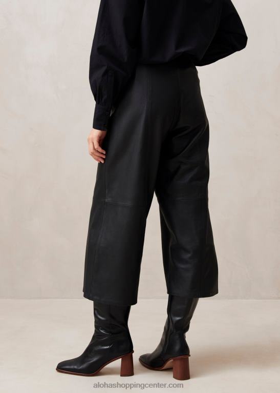 montpellier - črne usnjene hlače ženske Alohas 0D4R81025