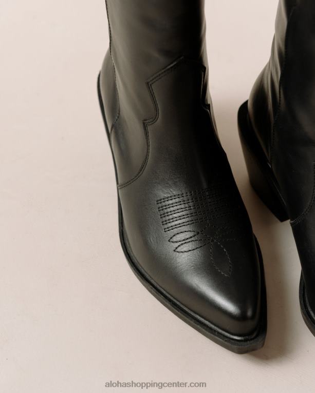 mount - črni usnjeni škornji ženske Alohas 0D4R8256