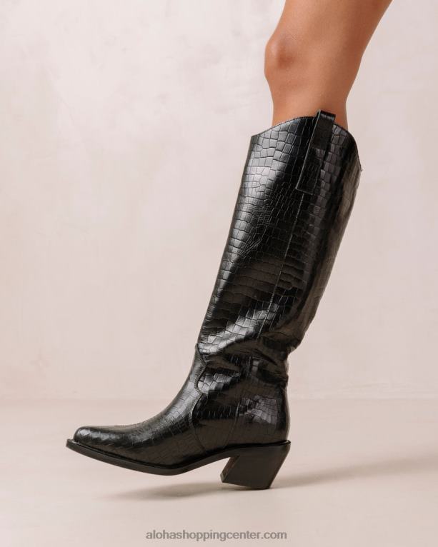 mount alli - črni usnjeni škornji ženske Alohas 0D4R8252