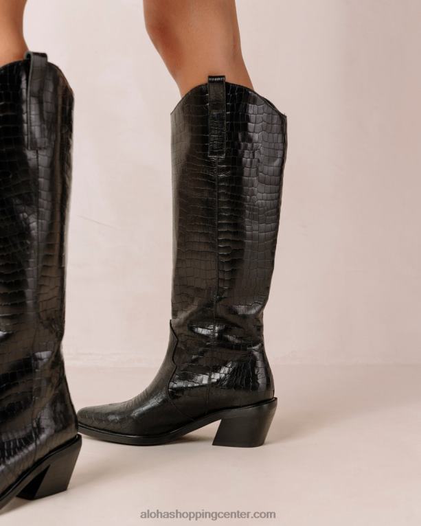 mount alli - črni usnjeni škornji ženske Alohas 0D4R8252