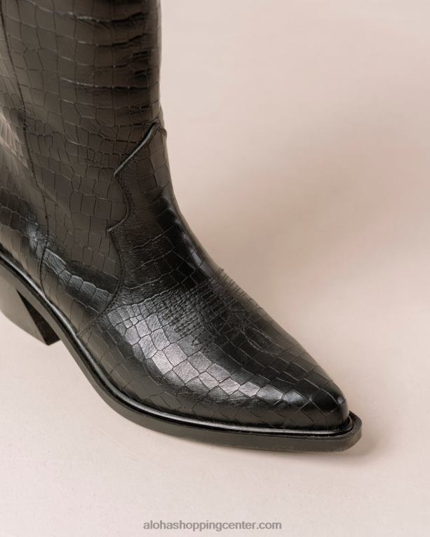 mount alli - črni usnjeni škornji ženske Alohas 0D4R8252