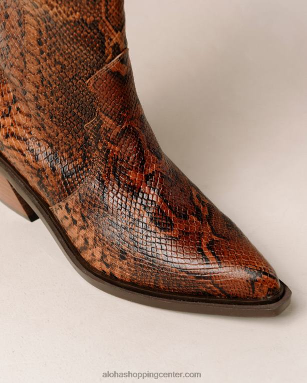 mount indo - rjavi usnjeni škornji iz kačje kože ženske Alohas 0D4R8254