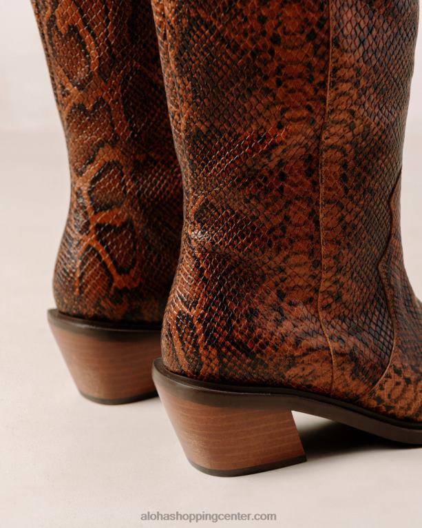 mount indo - rjavi usnjeni škornji iz kačje kože ženske Alohas 0D4R8254