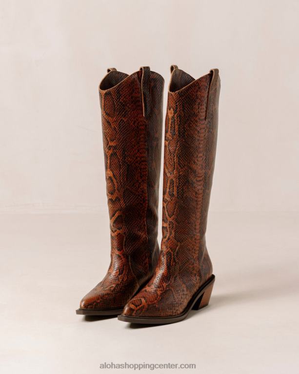 mount indo - rjavi usnjeni škornji iz kačje kože ženske Alohas 0D4R8254