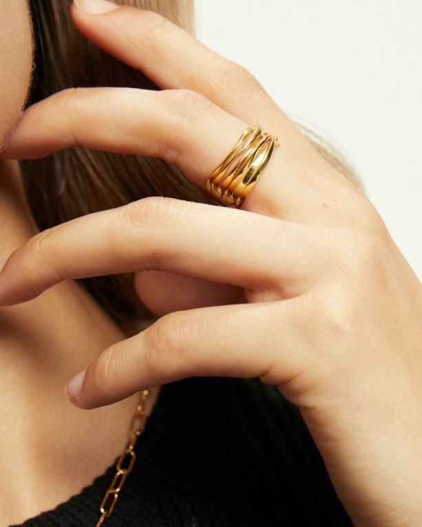 multi curve - zlat prstan ženske Alohas 0D4R81134