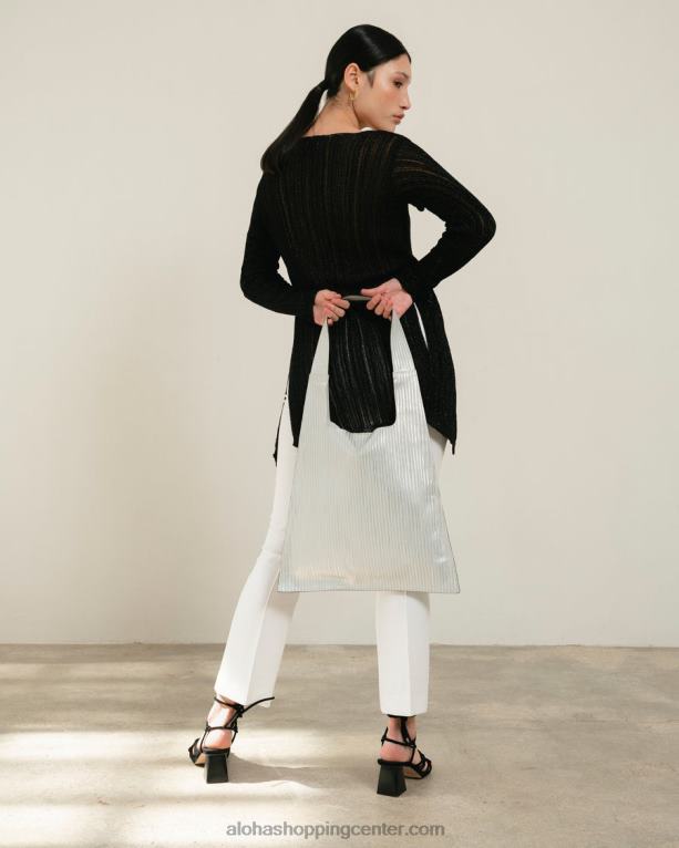 nagubana svetleča - srebrna usnjena torbica ženske Alohas 0D4R81072