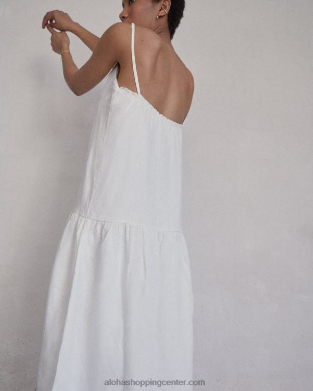 naravoslovec - bela lanena obleka ženske Alohas 0D4R8946