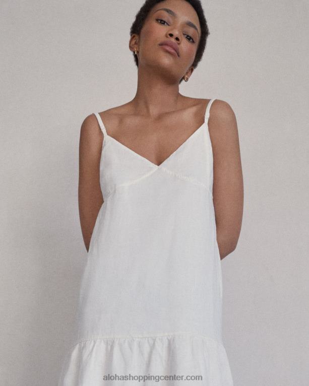 naravoslovec - bela lanena obleka ženske Alohas 0D4R8946