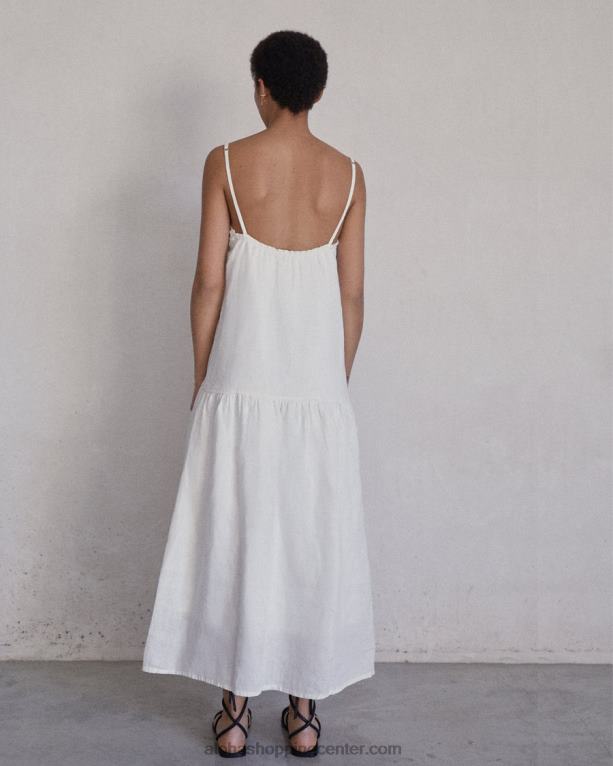 naravoslovec - bela lanena obleka ženske Alohas 0D4R8946