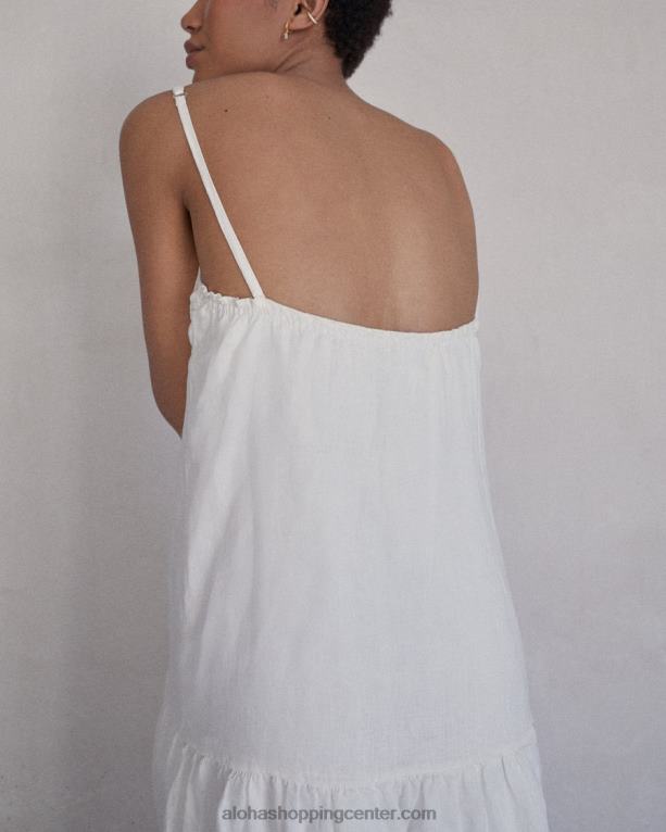 naravoslovec - bela lanena obleka ženske Alohas 0D4R8946