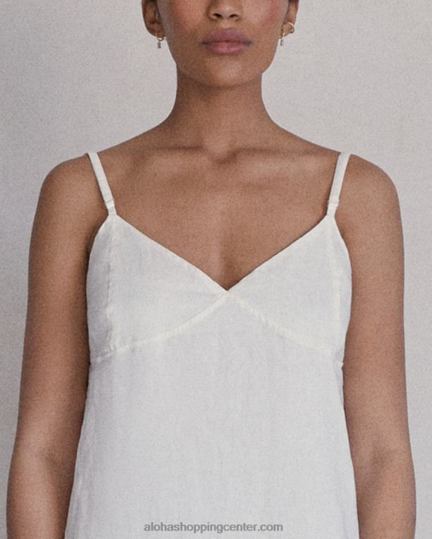 naravoslovec - bela lanena obleka ženske Alohas 0D4R8946