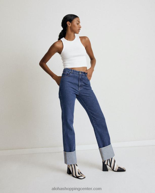 nedelja - modre bombažne kavbojke ženske Alohas 0D4R8995