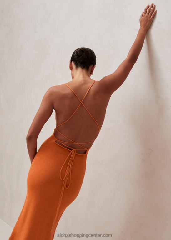 nežen trak - oranžna pletena obleka ženske Alohas 0D4R8603