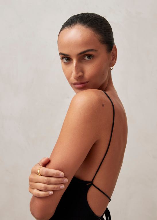 nežen trak - črna pletena obleka ženske Alohas 0D4R8602