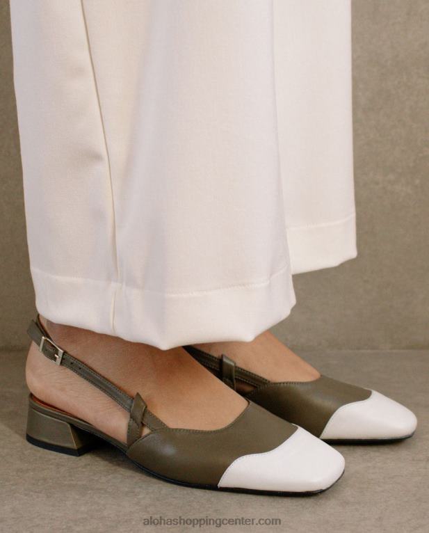 noah - zelene usnjene balerinke ženske Alohas 0D4R8543