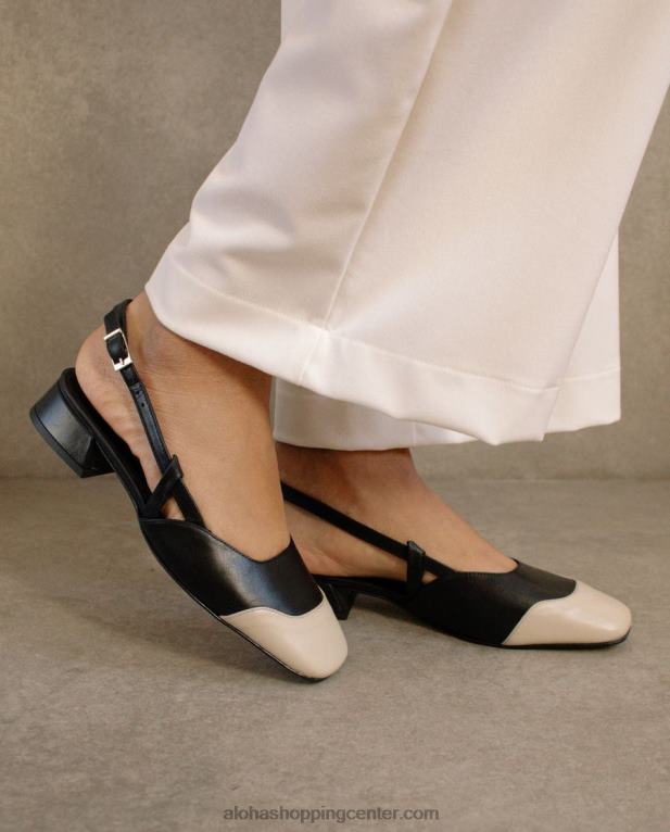 noah - črno-bele balerinke ženske Alohas 0D4R8544