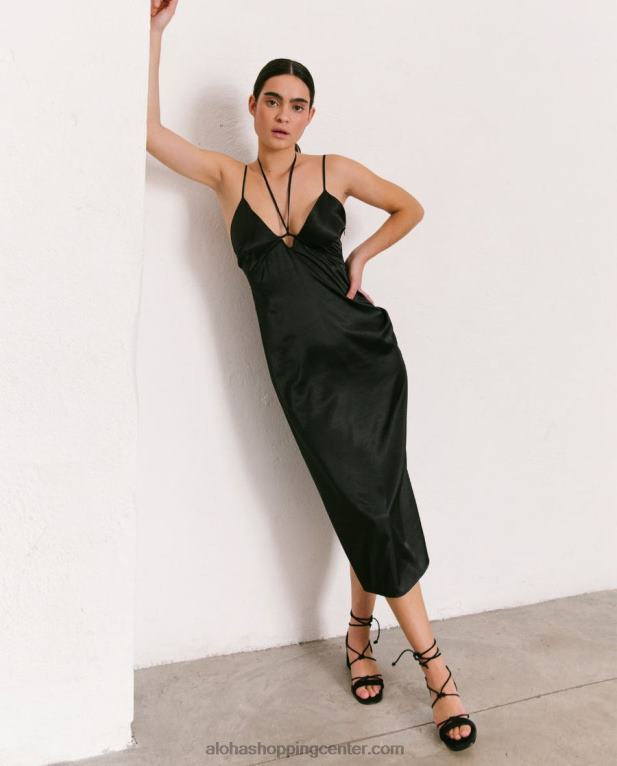 nočna sova - črna obleka ženske Alohas 0D4R8791