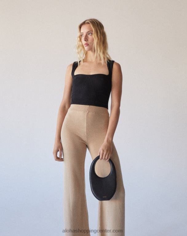 o - črna usnjena torbica ženske Alohas 0D4R81102