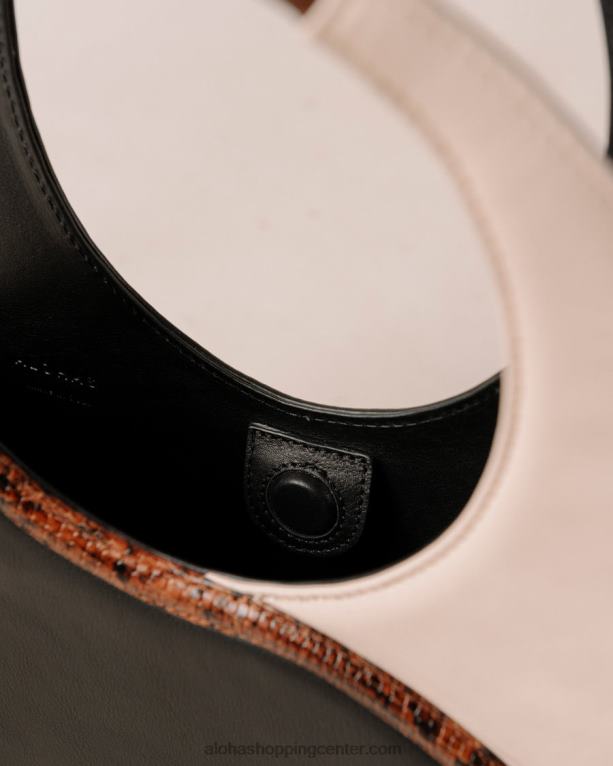 o venti indo - črno-bela usnjena torba ženske Alohas 0D4R81036