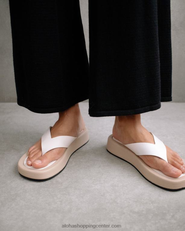 oblačen - bele in bež usnjene sandale ženske Alohas 0D4R8451