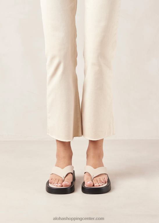 oblačno - bele usnjene sandale ženske Alohas 0D4R8446