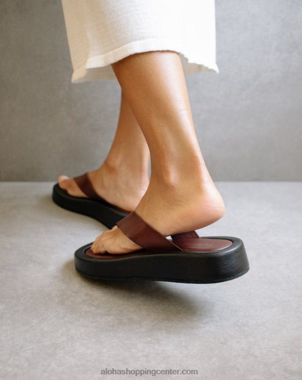 oblačno - rdeče usnjene sandale ženske Alohas 0D4R8447