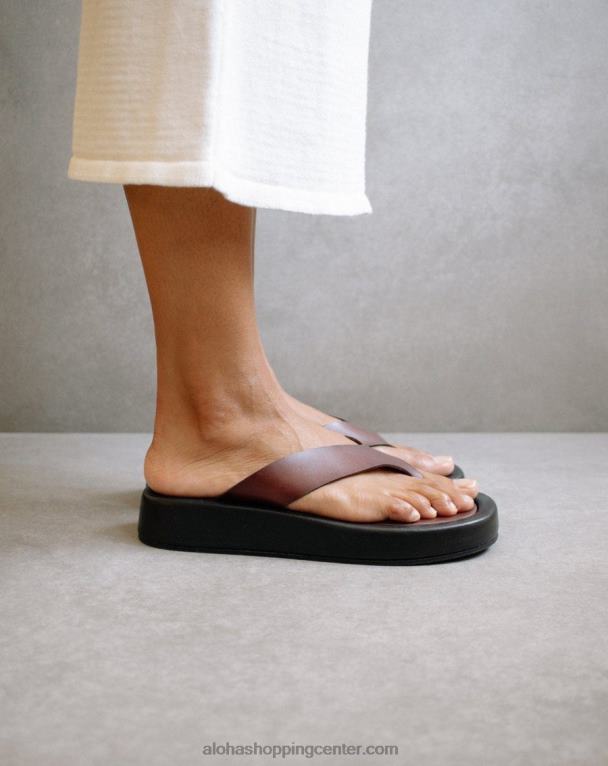 oblačno - rdeče usnjene sandale ženske Alohas 0D4R8447