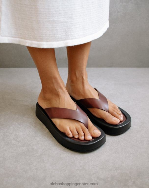 oblačno - rdeče usnjene sandale ženske Alohas 0D4R8447