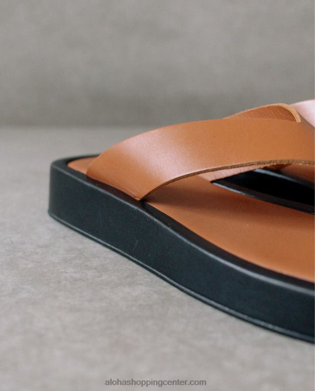 oblačno - rjavi usnjeni sandali ženske Alohas 0D4R8448