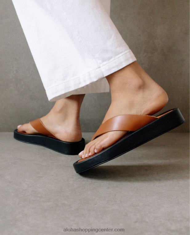 oblačno - rjavi usnjeni sandali ženske Alohas 0D4R8448