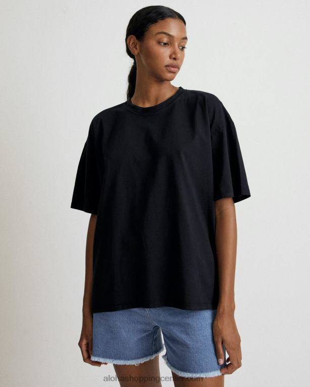 ohlapen - črn bombažni top ženske Alohas 0D4R8862