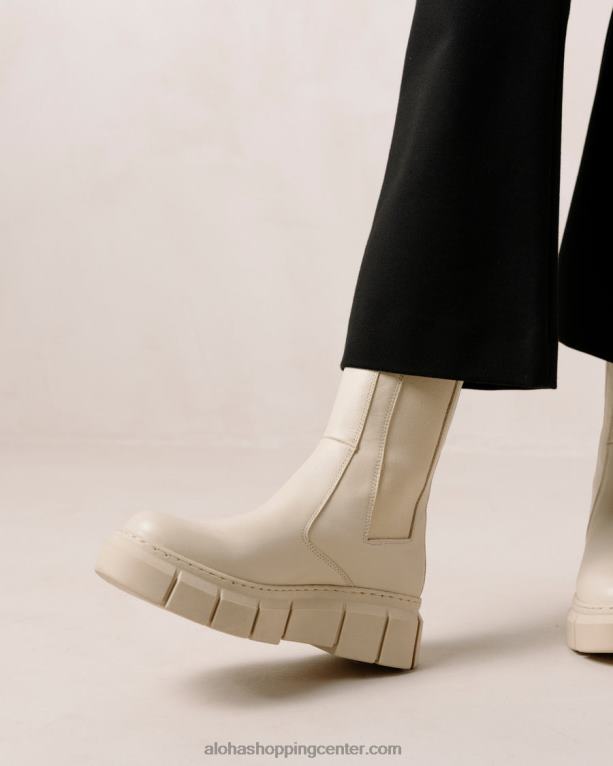 oklep - beli usnjeni škornji ženske Alohas 0D4R8560