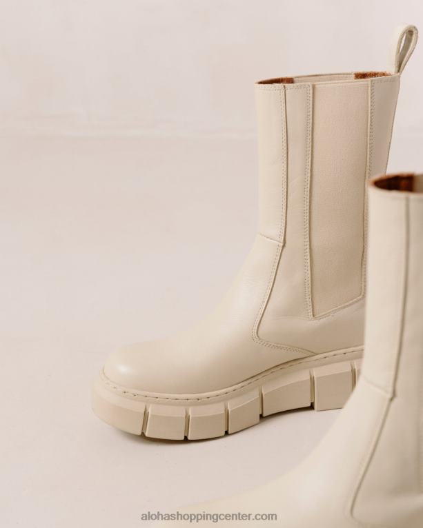 oklep - beli usnjeni škornji ženske Alohas 0D4R8560