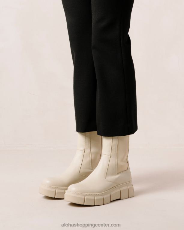 oklep - beli usnjeni škornji ženske Alohas 0D4R8560