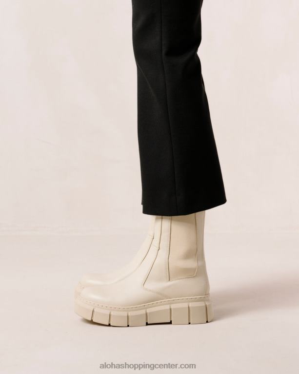 oklep - beli usnjeni škornji ženske Alohas 0D4R8560