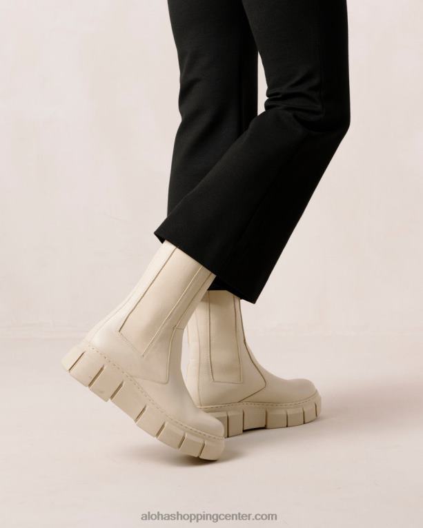 oklep - beli usnjeni škornji ženske Alohas 0D4R8560