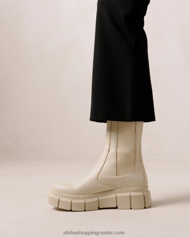 oklep - beli usnjeni škornji ženske Alohas 0D4R8560