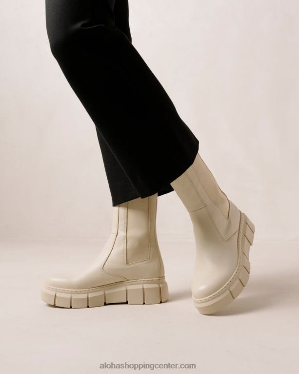 oklep - beli usnjeni škornji ženske Alohas 0D4R8560