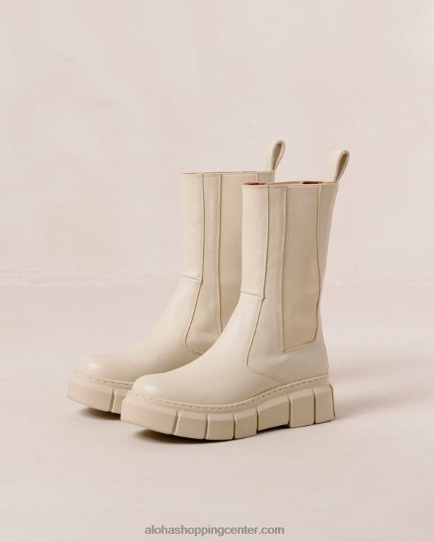 oklep - beli usnjeni škornji ženske Alohas 0D4R8560